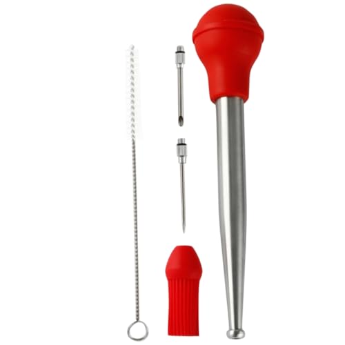 Ciieeo 1Set Turkey Baster with Head Bbq Meat Injector and Sauce for Flavoring Turkey Chicken and Other Meats
