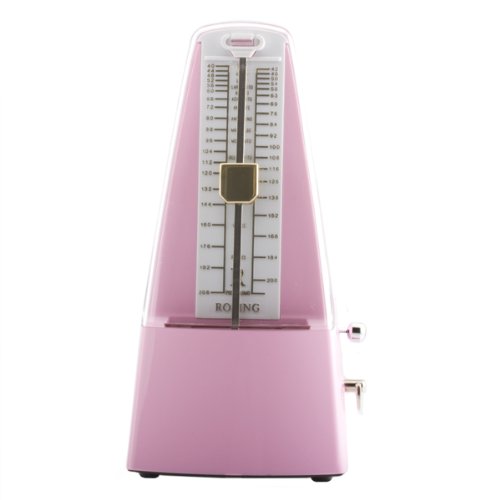 Cecilio Traditional Wind Up Mechanical Pyramid Shape Pendulum Metronome with Bell, MM-SPink