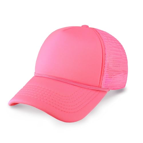Image of CHOK.LIDS Classic Foam Trucker Hat Summer Mesh Rope Cap Solid Two Toned Blank Hat Mens Womens Adjustable Strap Light Weight