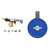 SplatRball SRB1200 Full Auto Rechargeable Battery Powered Water Bead Gel Ball Blaster Kit & Certified Blue 800 Water Bead Round Drum Magazine