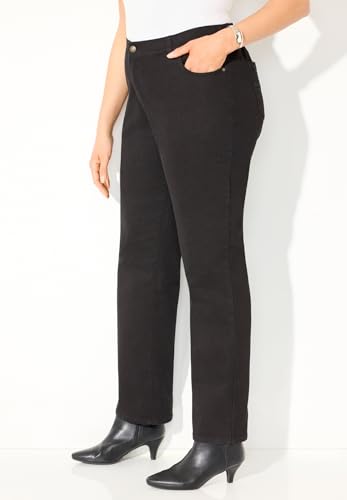 Catherines Women's Plus Size Petite Right Fit Curvy Wide Leg Jean3