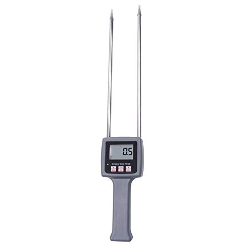 Dmygo LCD Digital Multifunctional Hay Moisture Tester Meter For Grains Wood Fiber Straw Bran Moisture Content Tester 0~80% Measurement Range (Color : Gray)