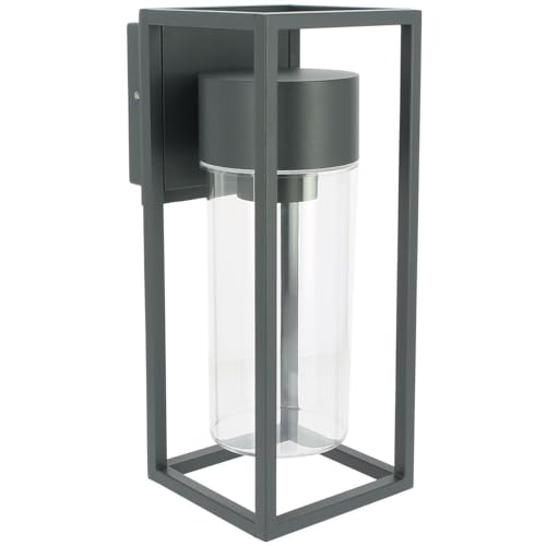 Arum Applique Murale Extérieure COMETA – Fonte d'Aluminium Gris Anthracite – E27 (Ampoule remplaçable) – IP44 – Diffuseur Transparent Anti-UV –...