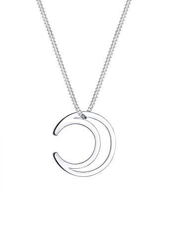 Preisvergleich Produktbild Elli Halskette Damen Halbmond Astro Cut-Out in 925 Sterling Silber