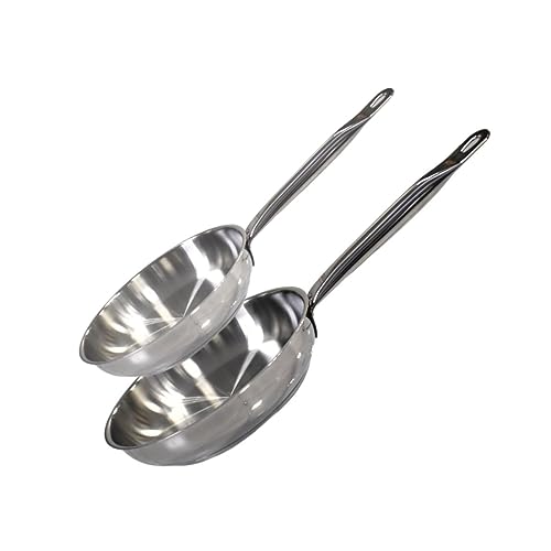Elo 9903350 Lot de 2 poĂȘles Ă frire en inox 24 cm et 28 cm, poĂȘle de cuisine, 2 poĂȘles inox, poĂȘle de cuisine, Acier inoxydable, 24 cm et 28 cm, Gris 11