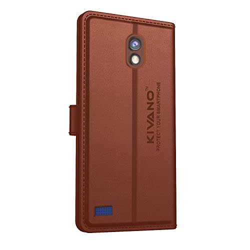 Image of Compatible with Jio Phone Next Flip Cover | Leather Finish | Inside Pockets & Inbuilt Stand | Shockproof Wallet Style Magnetic Closure Back Cover Case