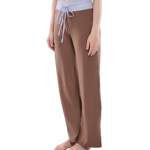 Image of NEWCOSPLAY Women's Comfy Pajama Pants Casual Drawstring Palazzo Lounge Wide Leg Pants