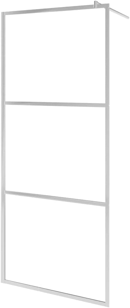 FAMIROSA Modern Fixed Walk-in Shower Wall Bathroom Shower Door Frame Shower Partition Shower Screen with Whole Frosted ESG Glass and Aluminium Frame 39.4"x76.8"