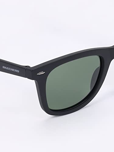 Image of Skechers Black Full Rim Acetate Sunglasss for Men - SE8097 51 02N