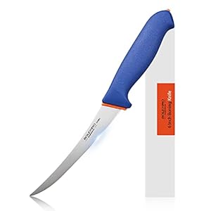 6 Inch Flexible Curved Boning Knife With Non-Slip Softgrip & Sharp Blade For Meat or Fish Deboning Filleting, For Kitchen Home Restaurant, X50CrMoV15 German Steel