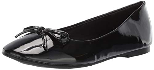 Mila Adult Flats With Bow - Black Glitter Womens Shoes