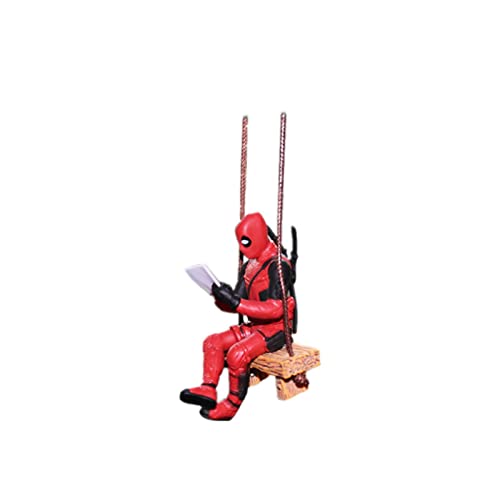 Kukeyiee Colgante de Coche Adornos de Anime película Deadpool Colgante Auto Espejo retrovisor...