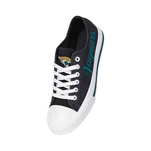 Image of FOCO Womens NFL Team Logo Ladies Fashion Color Glitter Low Top Canvas Sneakers Shoes