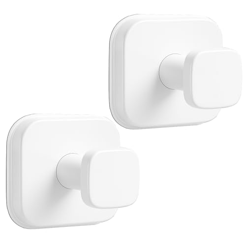 WingWider Shower Hooks for Inside Shower,Reusable Suction Cup Hooks for Glass Window,Mirror,Removable Towel Hooks for Bathroom,2 Pack(White)