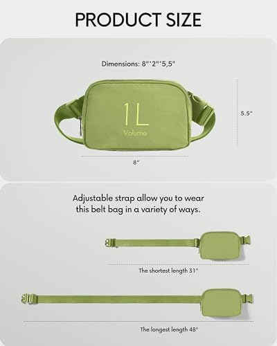 Image of ODODOS Unisex Mini Belt Bag with Adjustable Strap Small Fanny Pack for Workout Running Traveling Hiking, Olive