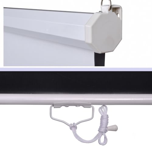 Image of TONZO 100-Inch Manual Projector Screen 4:3 Aspect Ratio, Auto-Lock /Instalock System, Matte White Fabric, Wall Mount for Classroom, Home Theater & Office (5Ft Height x 7Ft Width)