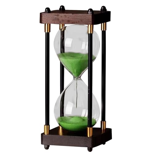 Reloj de arena artesanal, regalo moderno, reloj de arena vintage, temporizador de reloj de arena de 60 minutos, arena de escritorio, asistente decorativo para mantener el tiempo, sala de estar y lugar