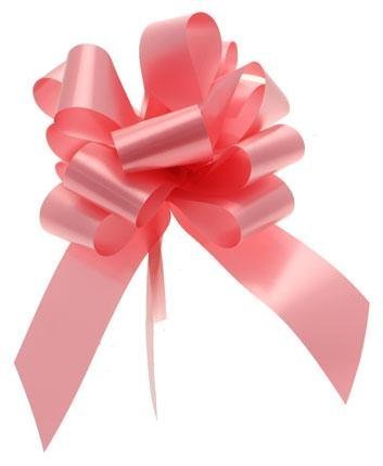 Hochzeitsdeko fürs Auto, 3 große Bandschleifen aus Polyester (50 mm) und Band aus Polyester (7 m x 5,1 cm), verschiedene Farben rose