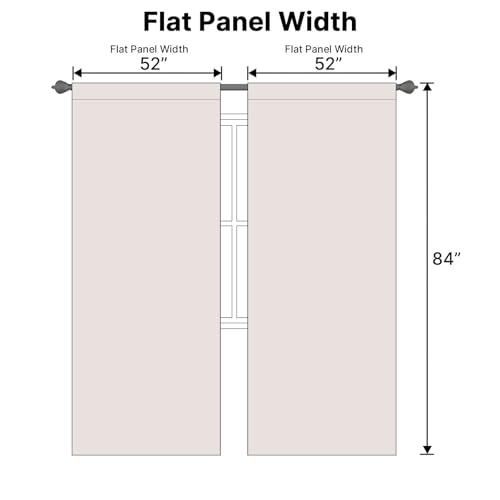 Image of H.VERSAILTEX Blackout Curtains Thermal Insulated Window Treatment Panels Room Darkening Blackout Drapes for Living Room Back Tab /Rod Pocket Bedroom Draperies, 52 x 84 Inch, Stone, 2 Panels