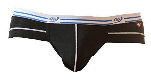 Meykiss Mens Ice Silk Breathable Triangle Underpants Brief Panties US L Black