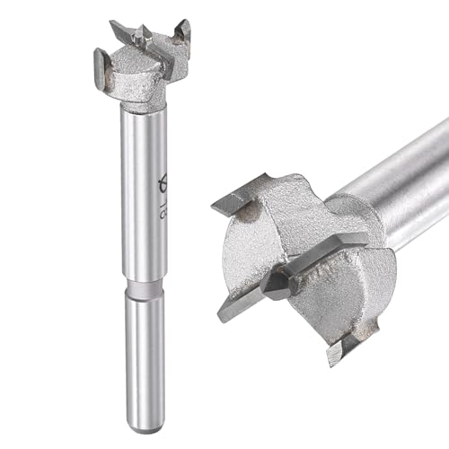 Image of DTGN 18mm Forstner Drill Bit 23/32" - 1Pack - Good for Wood Plastic Plywood - 2 Flutes Tungsten Carbide Woodworking Hole Saw Cutter with Round Shank - Silver