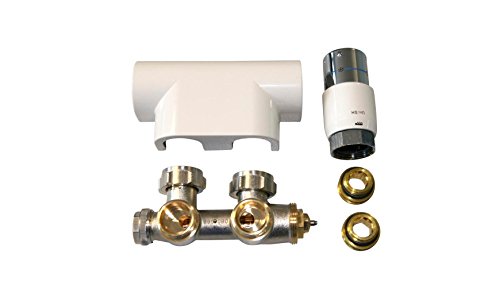 Heizkörper Mittelanschlussblock 1/2 Zoll ECK, SET inkl. Thermostat, FA. Oventrop, weiß