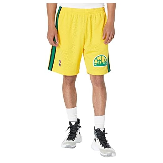 Mitchell & Ness NBA Reload Swingman Shorts Supersonics 1994 Yellow MD 8.5