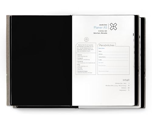weekview X17 Hefte 2026 – Set Business (2 Hefte) – 2× Halbjahr Wochenplaner: 1 Woche auf Doppelseite mit Fokus- & Prioritätenfeldern – Nachfüllset für A5 Planer – kompatibel mit X17 System