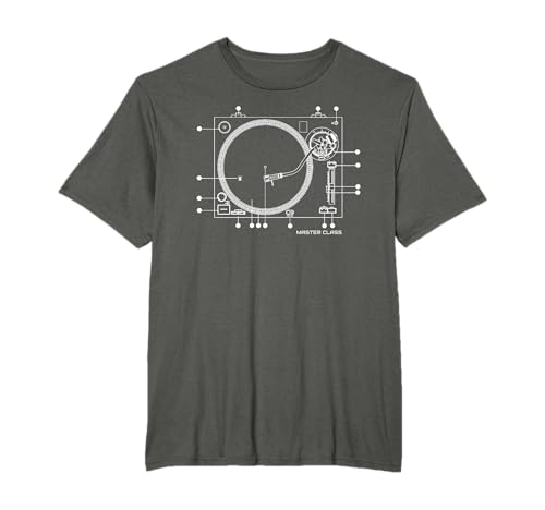 Un ottimo design regalo per tutti i DJ che sono classicamente formati nell'arte del djing su giradischi in vinile. Beat matching, graffi e miscelazione sono tutti essenziali per DJing su giradischi e mazzi in vinile ideale per un amante della musica retrò.