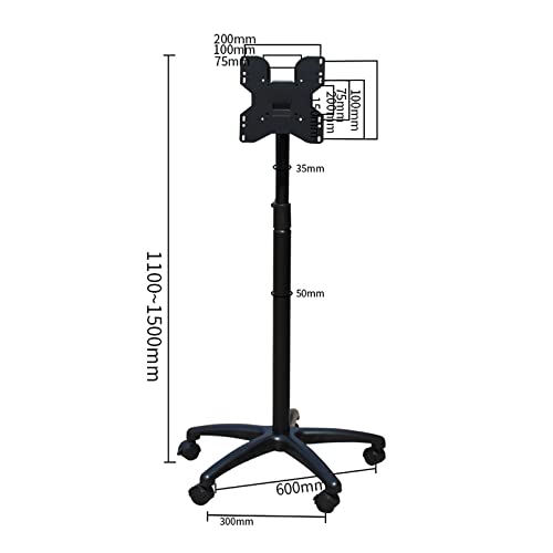 Soporte móvil para TV con ruedas, ajustable para 14-37 pulg. miniatura 2