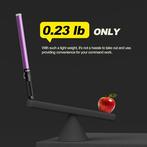 Image of E-riding 4 Pack Purple Traffic Wand, 21 Inch Traffic Control Wand with 3 Flashing Modes & Side Clip, LED Safety Baton for Traffic Control, Parking, Aircraft, Car Directing
