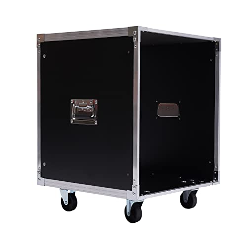 KONKENIE 12U Rolling Network Rack Built-in Handles Portable Enclosure Server Audio Video Telecom Equipment Cabinet Black - Thumbnail 7