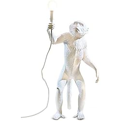 Lampara Mono Aliexpress Seletti 14880 Monkey Lamp-Lámpara de pie (46 x 27,5 cm, Altura 54 cm) e14, Blanco, 57,8 x 51,2 x 30 cm