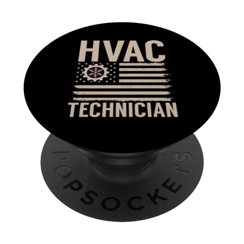 HVAC Tech Technician Heating Cooling Repairman American Flag PopSockets Standard PopGrip
