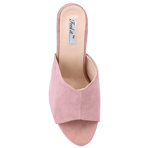 Image of Feel it Suede Block Heels for Women's & Girl's