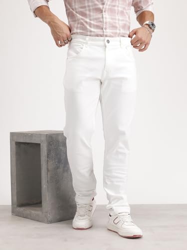 Buy WROGN Men's Cotton Spandex Jeans | Solid | Slim Fit | White