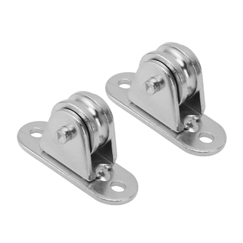 Small Pulley Block Stainless Steel Silent Pulley Roller for DIY Equipment Wire Rope Rail Sliding Gate with Screws and Expansion Tubes, Suitable for Industrial and Household (2