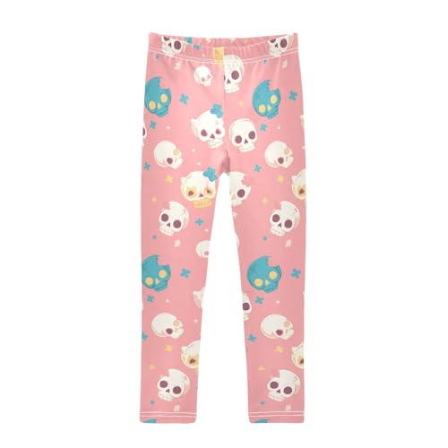 KLL Skulls Seamless Toddler Girl Cotton Pants Stretch Full Length Dance Pants Running