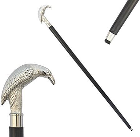 Miniatura 2 de FYNJREX Raven Bird - Bastón gótico de madera dura, negro vintage para hombres y mujeres