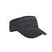 Fashionable Solid Color Washed Unisex Fitted Cadet Cap for Men Flat Top Cap Low Profile Short Brim Baseball Caps