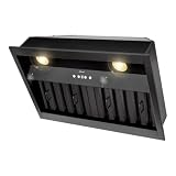 Akicon 30 Inch Built-in/Insert Range Hood, Ultra Quiet Stainless Steel Ducted Kitchen Vent Hood with Powerful Suction, Dimmable LED Lights and Dishwasher Safe Filters, 600 CFM