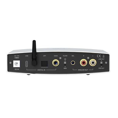 SHANLING EH2 シャンリン コンパクトデスクトップDAC/AMP ヘッドフォンアンプ プリアンプ 自社開発R2R DAC採用 6.35mmシングルエンド 4.4mmバランス 最大4350mW@32ΩLDAC、aptX HDに対応 RCA出力 Bluetooth受信 DC電源入力 UAC1.0対応 switch ゲームモード USB-DACモード ハイレゾ【国内正規品】 (シルバー)