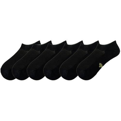 +MD No Show Socks for Women and Men, Viscose Bamboo Soft Athletic Running Moisture Wicking Short Casual Sports Socks 6 Pairs, 6Black10-13