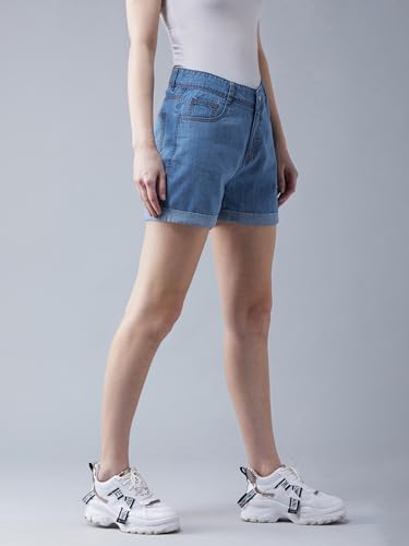 Image of Dolce Crudo Women's High Rise Denim Shorts - Relaxed Fit