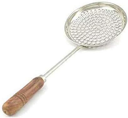 BHATI Stainless Steel Boondi Jhara with Wooden Handle Size (43x16 cm)