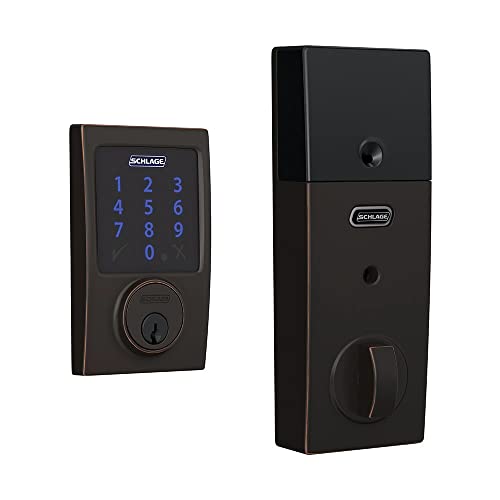 SCHLAGE BE469ZP CEN 716 SCHLAGE Connect Smart Deadbolt With Alarm Inbuilt Century Trim In Aged Bronze thumbnail 2