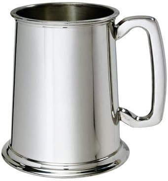 Plain 1 Pint Pewter Tankard – Classic Traditional British Beer Mug – Timeless Straight-Sided Design – Also Engraving