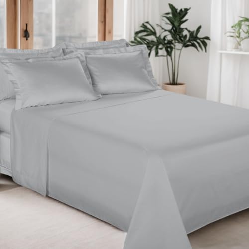 Kit 2 Fronhas 300 FIOS, para Travesseiro, Percal 100% Algodão - Bem Lunar (Cinza)