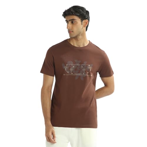 Image of Nobero Men's Regular Graphic Printed T-Shirt for Men | Soft Cotton | Classic Fit | Printed Casual Tshirt for Men