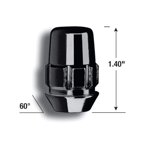 Image of Gorilla Automotive 71641NBC Acorn Black Wheel Locks (14mm x 1.50 Thread Size) - Pack of 4